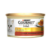 Gourmet Gold Консервы для кошек Утка, морковь, шпинат