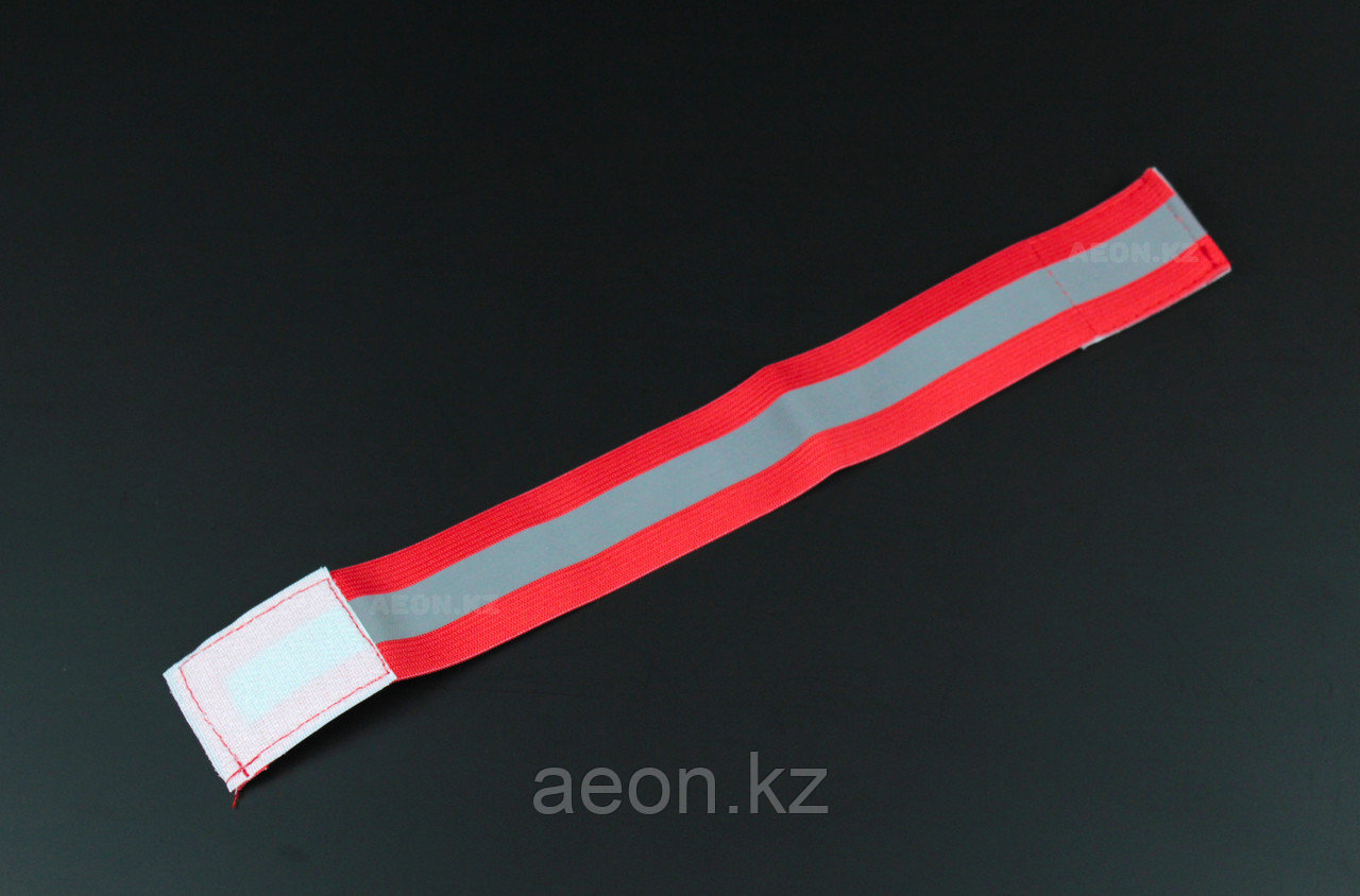 Светоотражающий эластичный браслет красный с одной полоской - фото 4 - id-p78940896