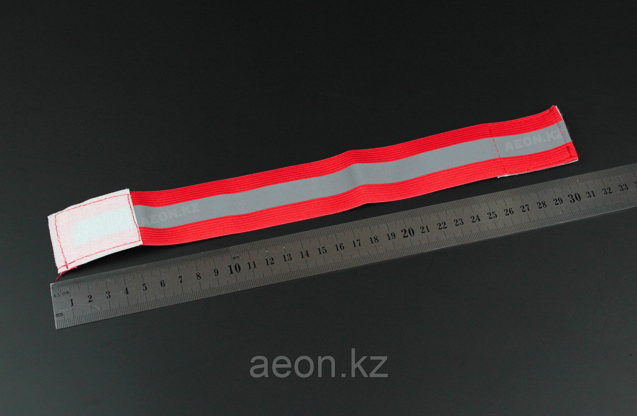 Светоотражающий эластичный браслет красный с одной полоской - фото 5 - id-p78940896