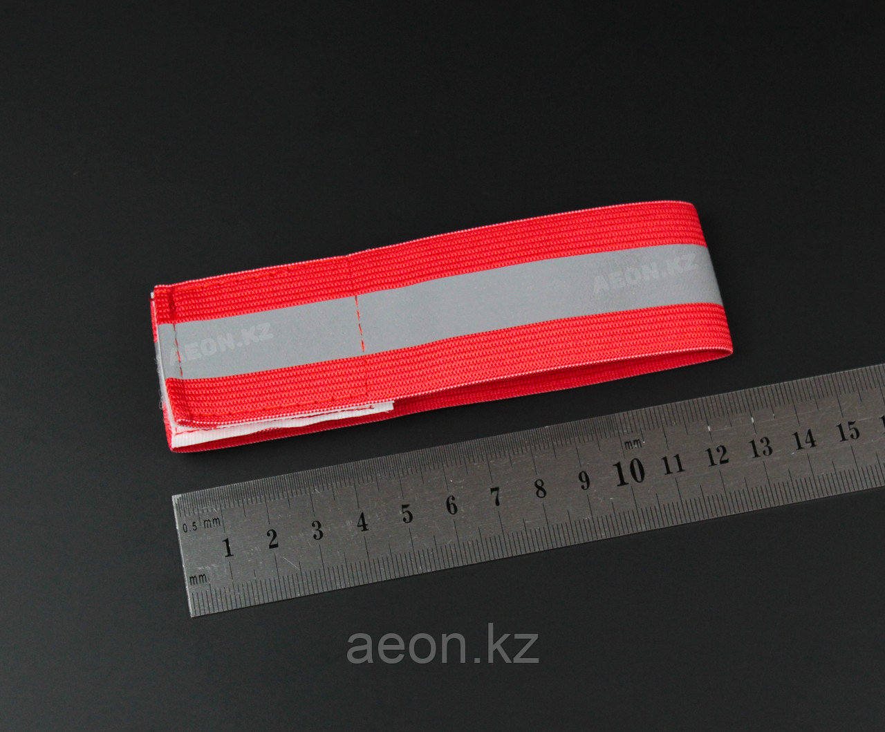 Светоотражающий эластичный браслет красный с одной полоской - фото 7 - id-p78940896