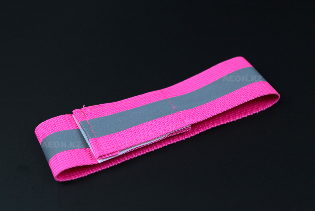 Светоотражающий эластичный браслет розовый с одной полоской - фото 3 - id-p78940948