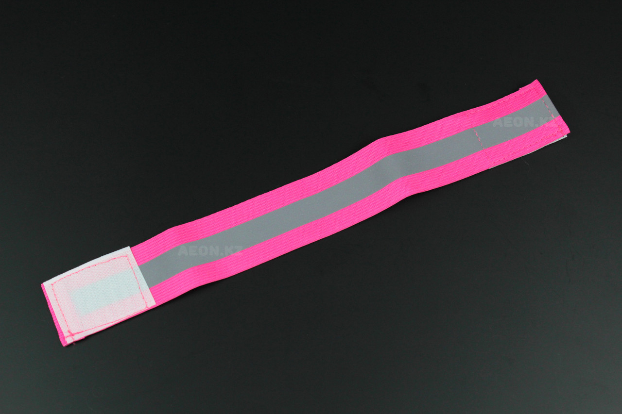 Светоотражающий эластичный браслет розовый с одной полоской - фото 4 - id-p78940948