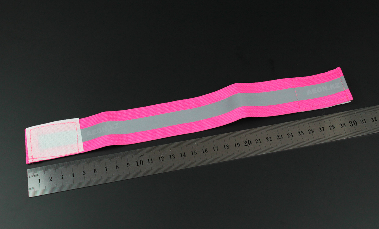 Светоотражающий эластичный браслет розовый с одной полоской - фото 5 - id-p78940948