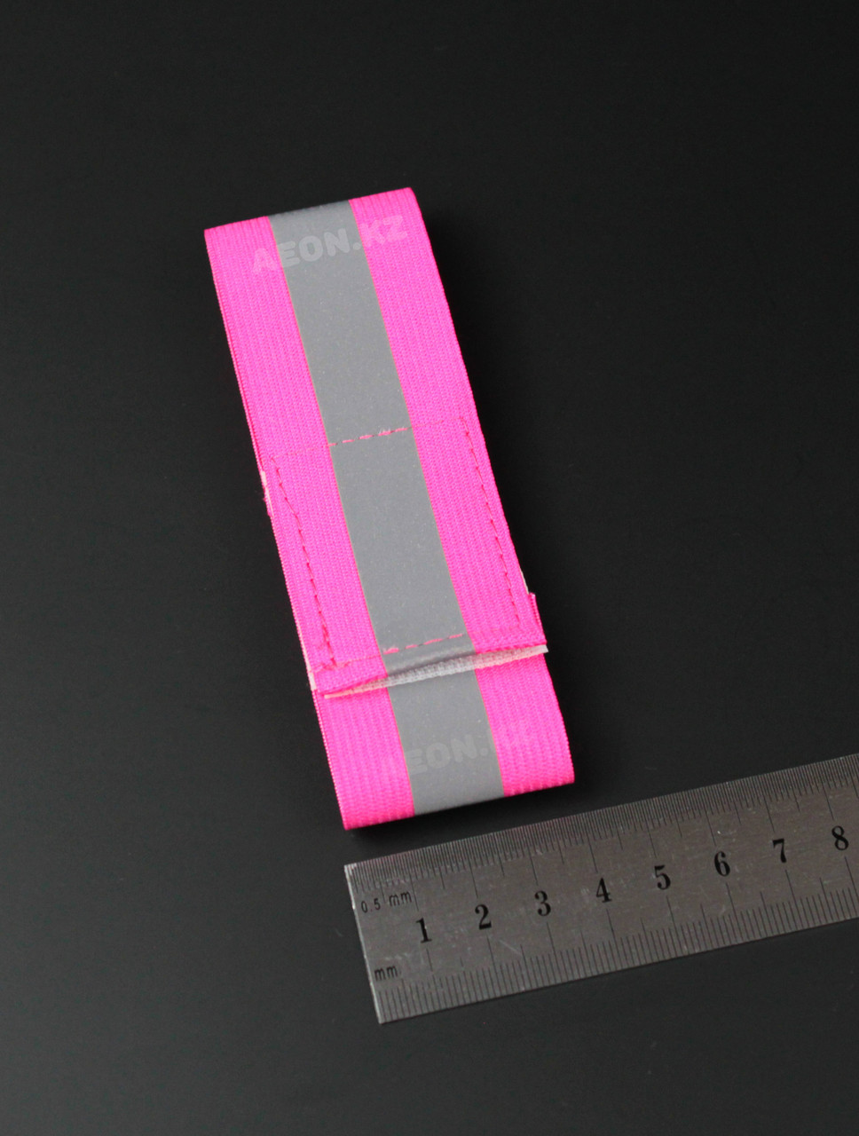 Светоотражающий эластичный браслет розовый с одной полоской - фото 6 - id-p78940948