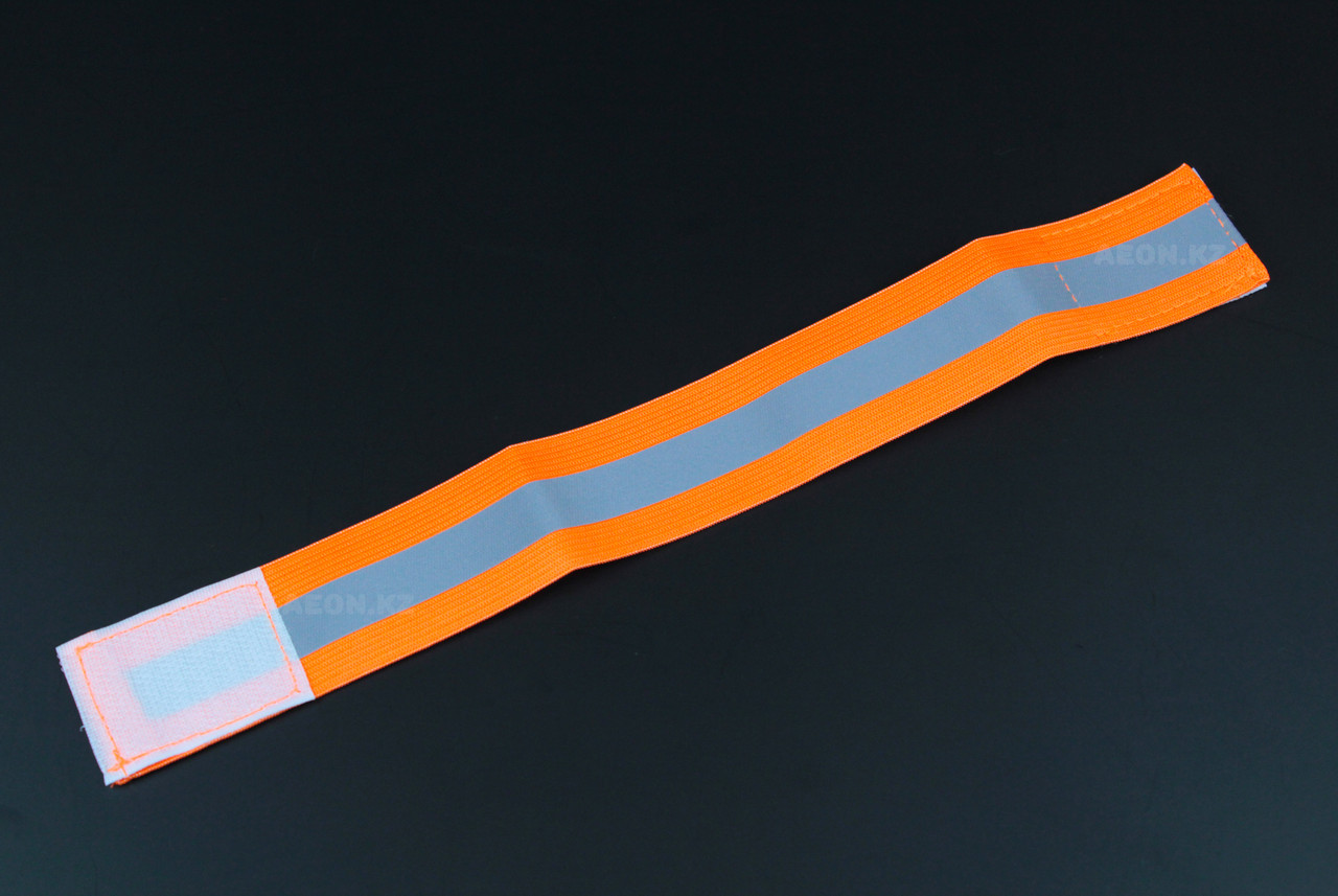 Светоотражающий эластичный браслет оранжевый с одной полоской - фото 4 - id-p78941002