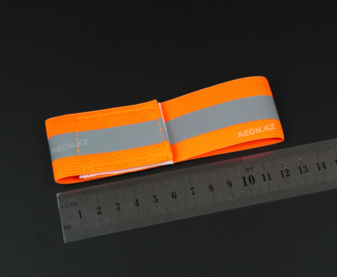 Светоотражающий эластичный браслет оранжевый с одной полоской - фото 6 - id-p78941002