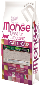 MONGE BWILD ADULT ANCHOVIES корм для взрослых кошек с анчоусами 10 кг