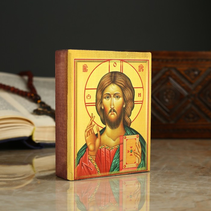 Икона «Иисус», 9х11х2.6 см, липа
