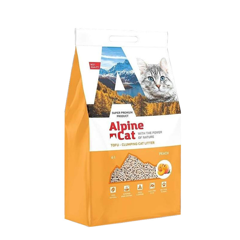Комкующийся соевый наполнитель Alpine cat Персик