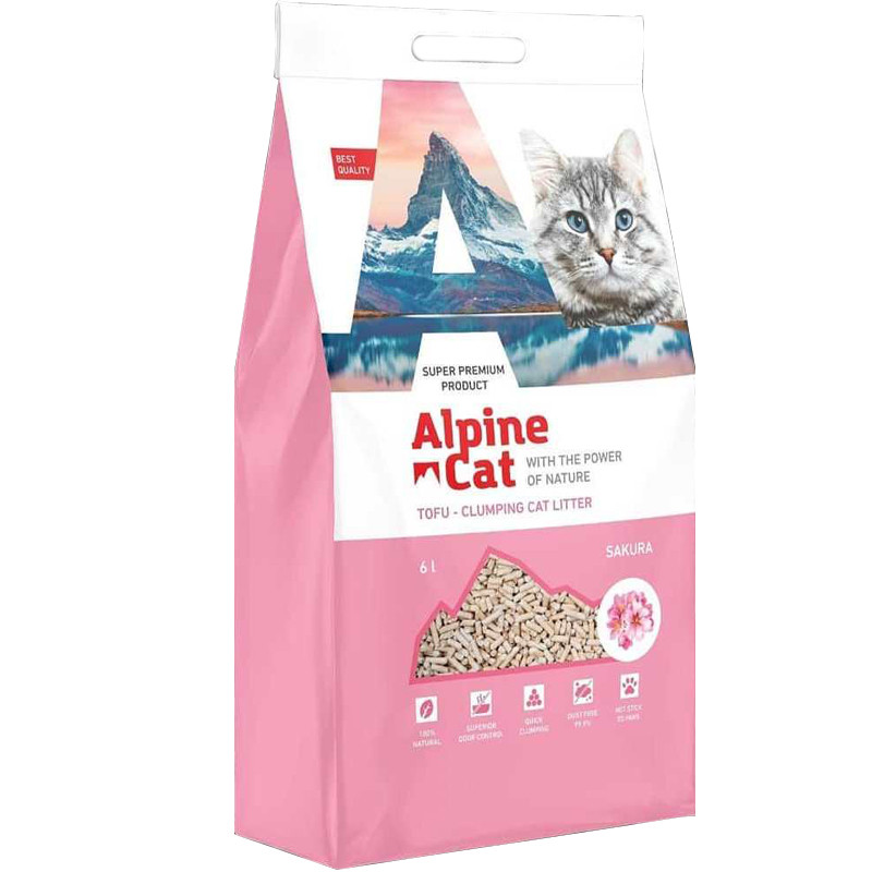 Комкующийся соевый наполнитель Alpine cat Сакура