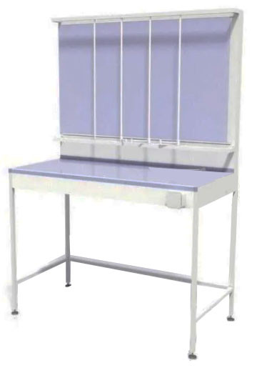Стол титровальный, 5 штанг, 2 ящика, ц/м, 1200х600х900 (1800) мм