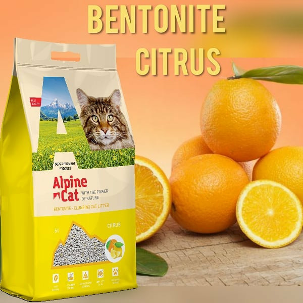 Комкующийся минеральный наполнитель Alpine cat Цитрус