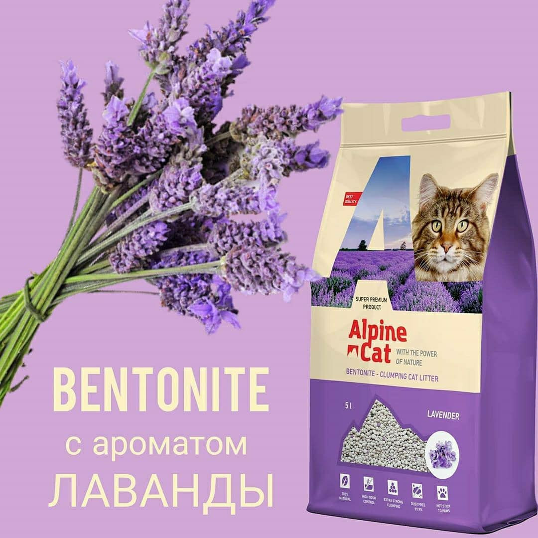 Alpine cat Комкующийся наполнитель Лаванда, 5 л