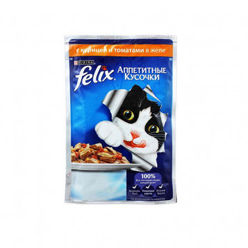 Феликс Влажный корм для кошек Курица и томаты