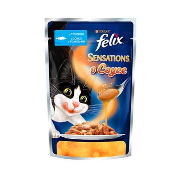 Феликс Влажный корм для кошек Треска с томатами в соусе