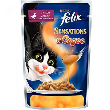 Феликс Влажный корм для кошек Утка с морковью в соусе