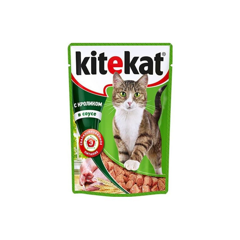 Влажный корм для кошек Китекет Кролик в соусе
