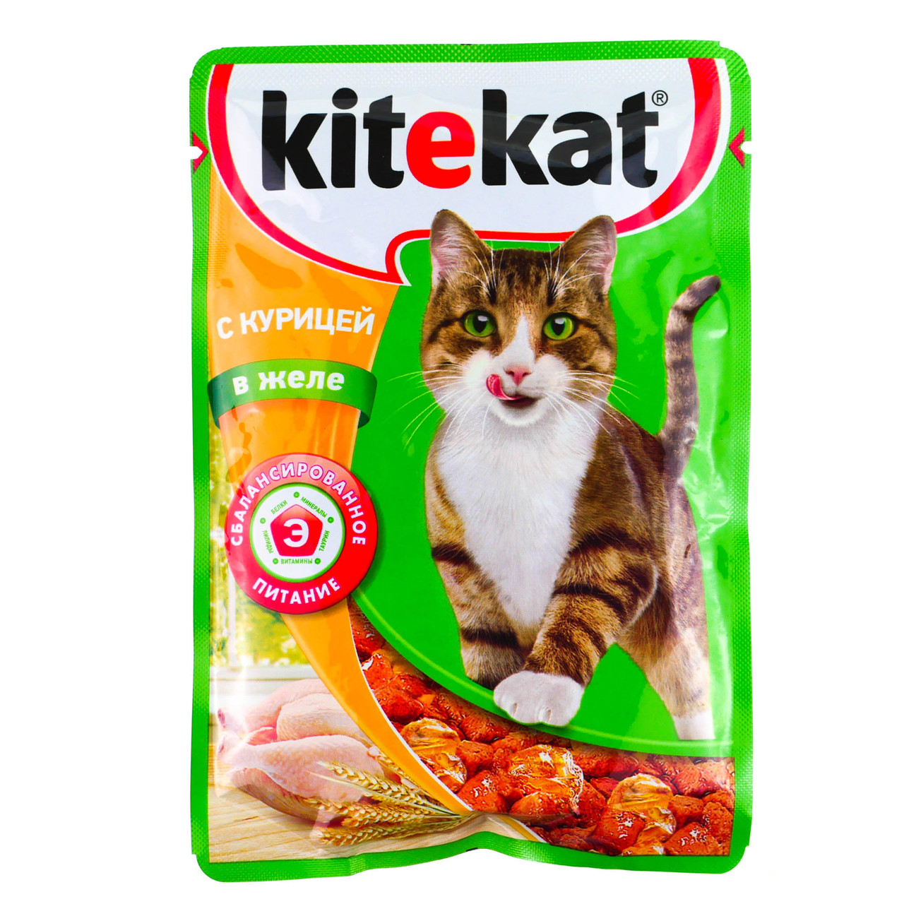 Влажный корм для кошек Китекет Курица в желе