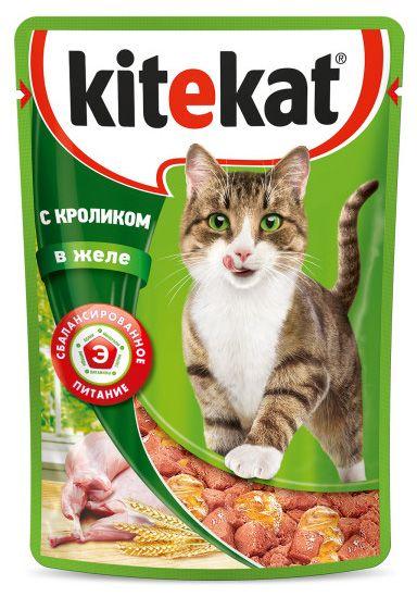 Влажный корм для кошек Китекет Кролик в желе