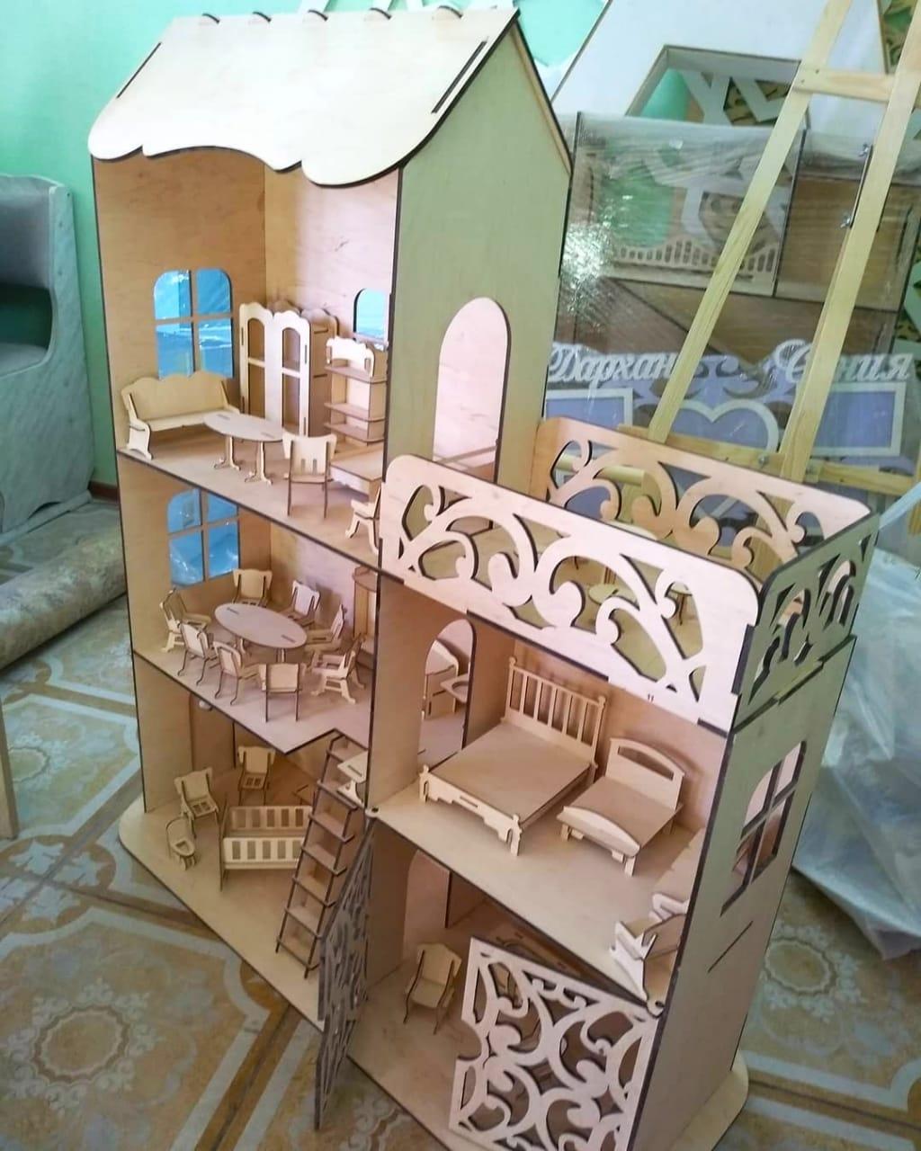 Кукольный ЭКО домик + Комплект мебели (49х43х43см) - фото 3 - id-p74082319