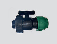 Кран шаровый компрессионный с наружной резьбой IRRIPLAST 50*1 1/2 irriplast Кран шаровый компрессионный с наружной резьбой IRRIPLAST 50*1 1/2