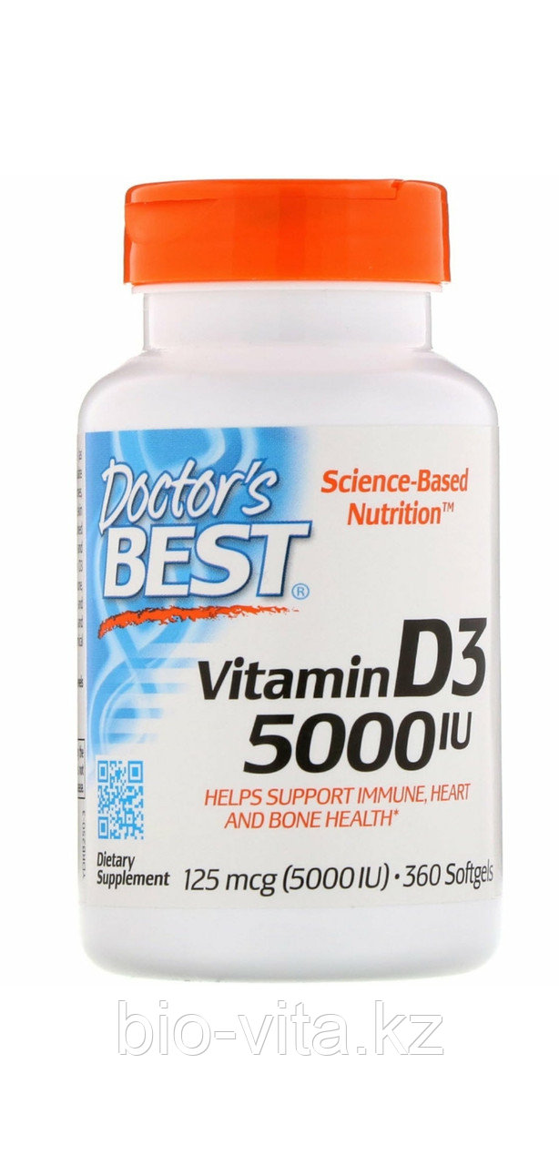 Витамин Д3 5000 IU  360 капсул. Doctor Best