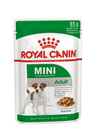 Royal Canin Mini Adult, влажный корм для собак мини пород, кусочки в соусе, уп.12*85гр.