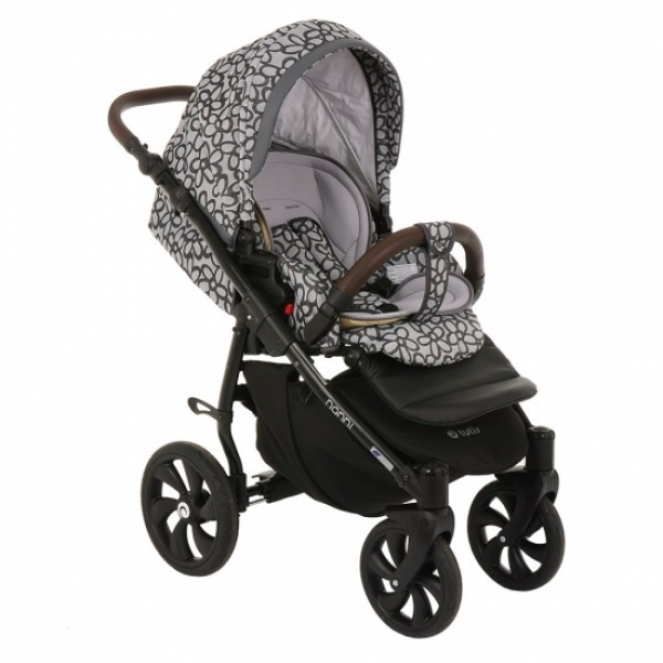 Коляска 2 в 1 TUTIS NANNI (Gray-Dark Gray(Flowers))