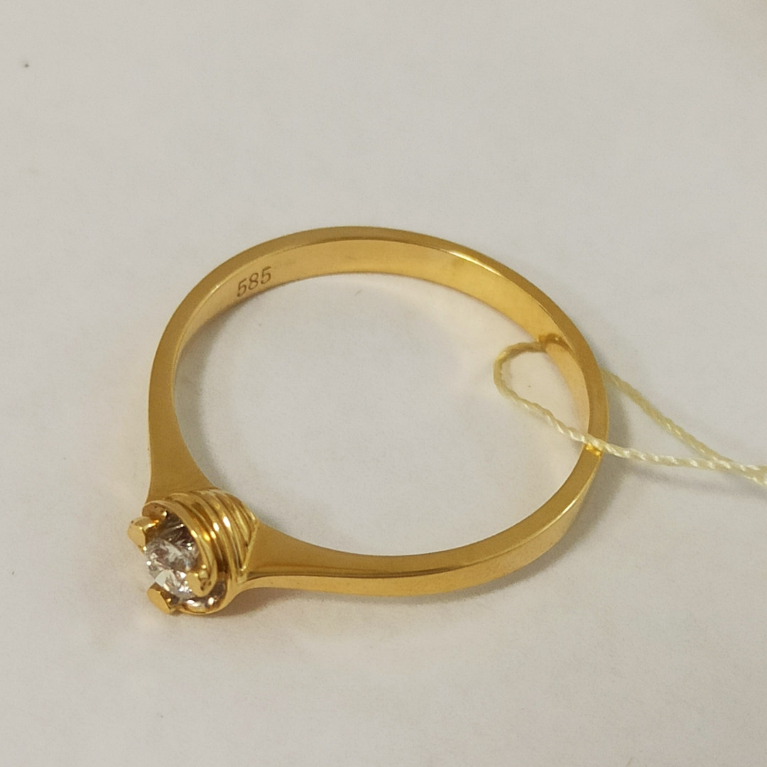 Кольцо с бриллиантом / 18,5 размер (ул.Жолдасбекова 9а) - фото 3 - id-p91069847
