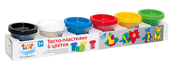 Тесто-пластилин 6 цвета, набор для детского творчества Genio Kids