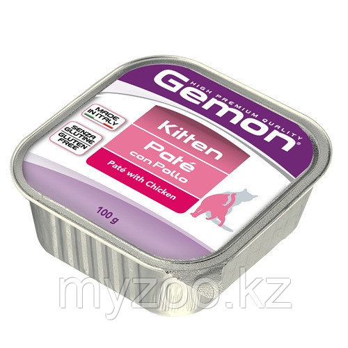 Gemon cat для котят паштет с курицей 100 гр