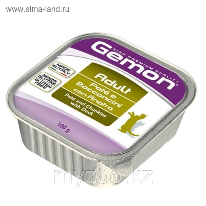 Gemon Cat влажный корм для кошек паштет с кусочками утки 100 г