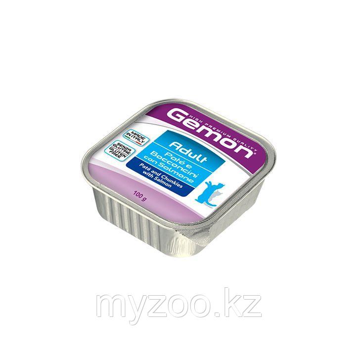 GEMON CAT кусочки в паштете с лососем 100 гр