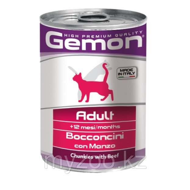 Gemon Cat консервы для кошек кусочки говядины 415 гр