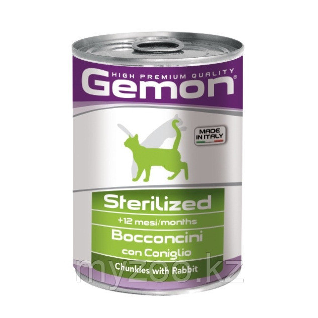Gemon STERILISED консервы для стерилизованных кошек с кроликом, 415 гр - фото 1 - id-p79029411