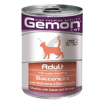 Gemon ADULT консервы для кошек с лососем и креветками , 415 гр