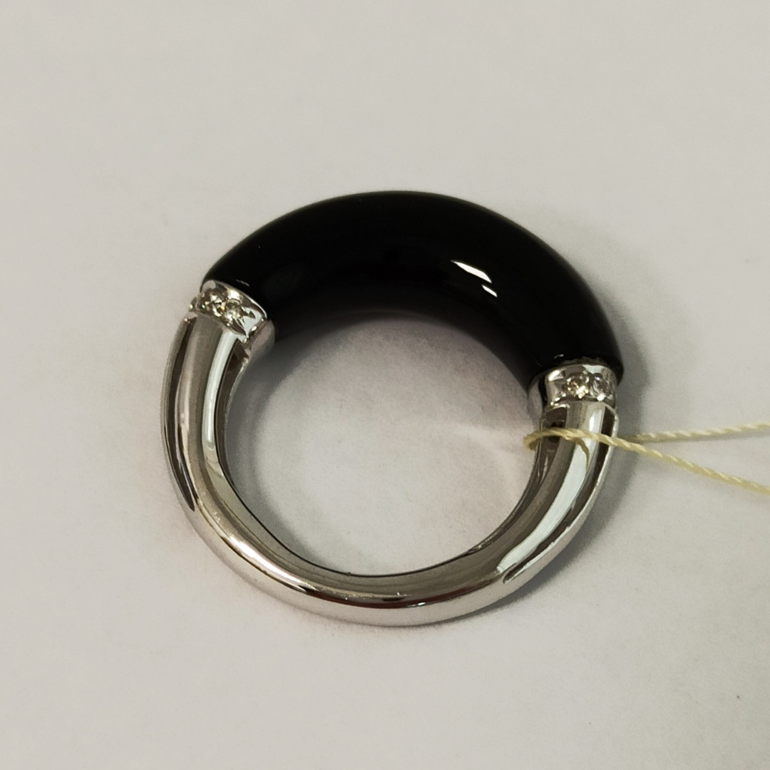 Кольцо с ониксом и бриллиантами / 16,5 размер ( Шоурум ) - фото 4 - id-p79030267