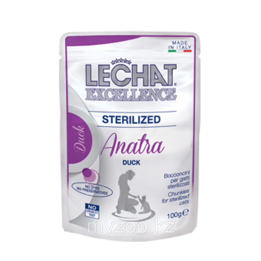 Gemon LECHAT STERILIZED пауч кусочки с уткой 100 гр