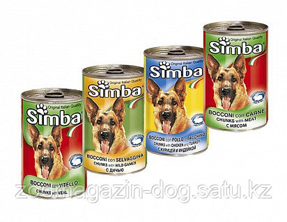 SIMBA DOG консервы с кусочками телятины 415 гр