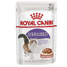Royal Canin Sterilised in Sause, Роял Канин влажный корм для стерилизованных кошек в соусе, уп.12*85гр.
