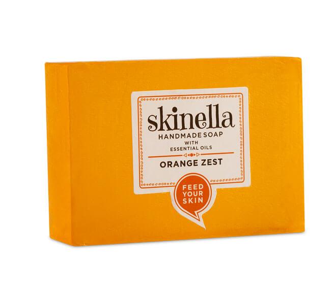 Мыло ручной работы с апельсиновой цедрой , 100 гр, Skinella,