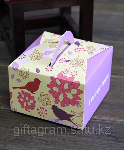 Бонбоньерка, коробка "Sweet Love" с ручкой, 9 x 9 x 6 см Красный - фото 2 - id-p79033988