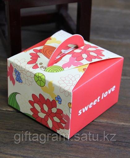Бонбоньерка, коробка "Sweet Love" с ручкой, 9 x 9 x 6 см Красный - фото 4 - id-p79033988