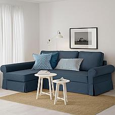 Диван-кровать с козеткой БАККАБРУ Идекулла синий ИКЕА, IKEA, фото 2