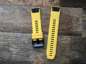 Ремешок силиконовый желтый 22мм на Garmin Fenix5, fenix 5plus, fenix 6, фото 3