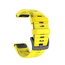 Ремешок силиконовый желтый 22мм на Garmin Fenix5, fenix 5plus, fenix 6, фото 2