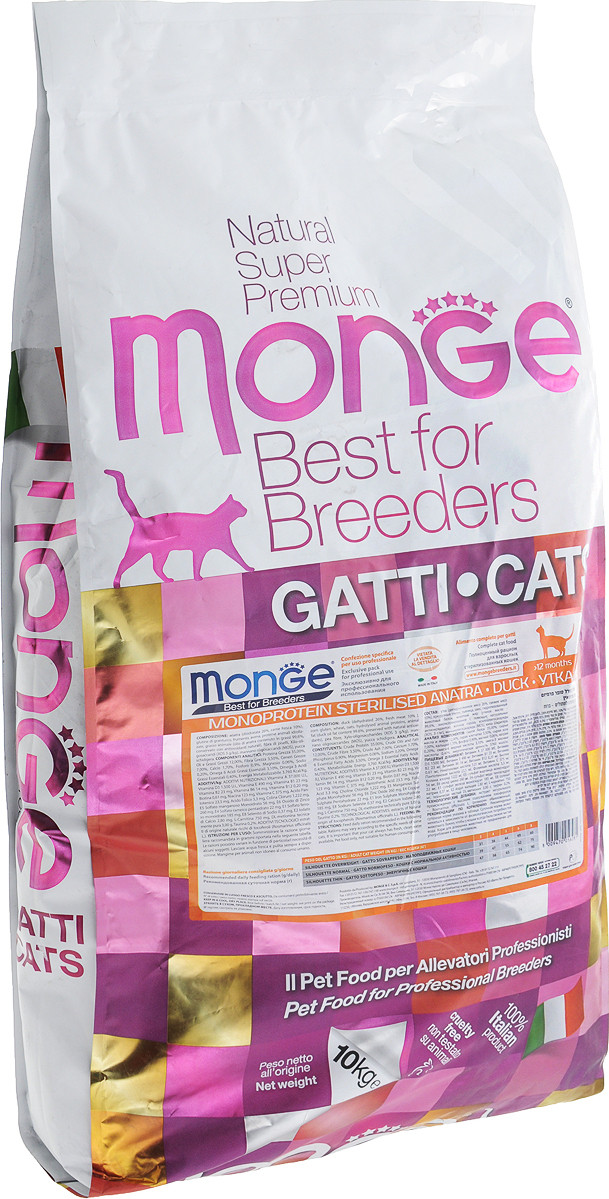 Monge (Монже) Сухой корм для стерилизованных кошек с Уткой