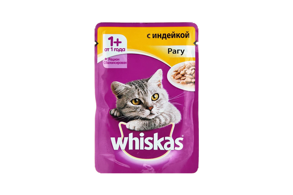 Влажный корм для кошек Вискас Рагу Индейка