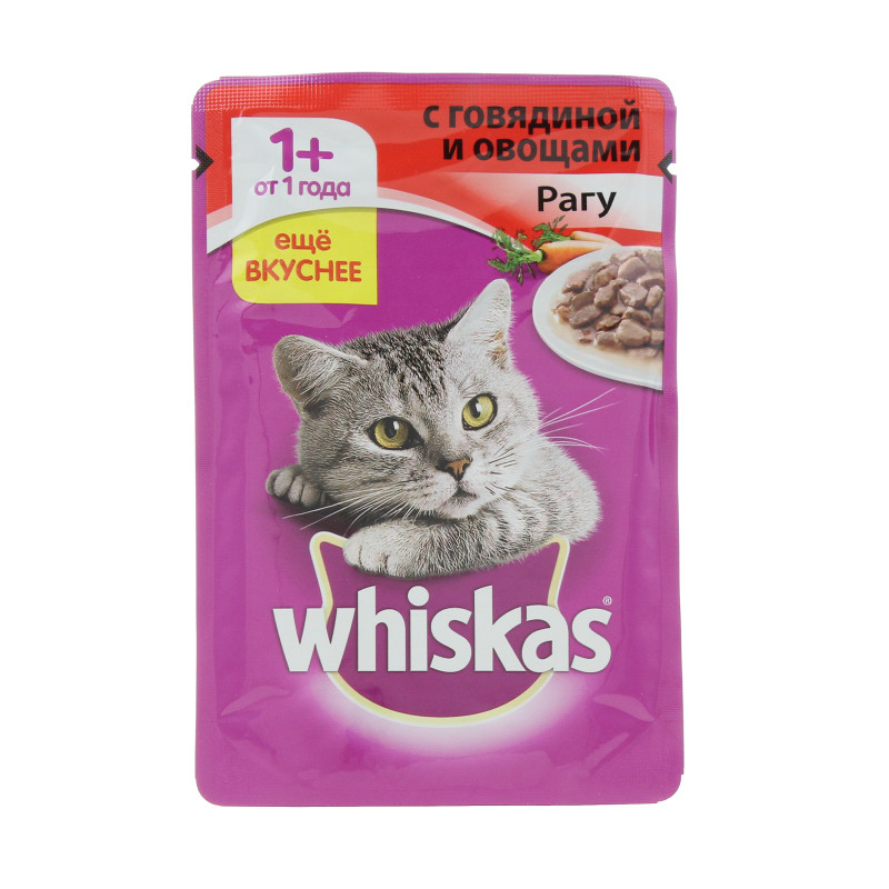 Влажный корм для кошек Вискас Рагу Говядина с овощами