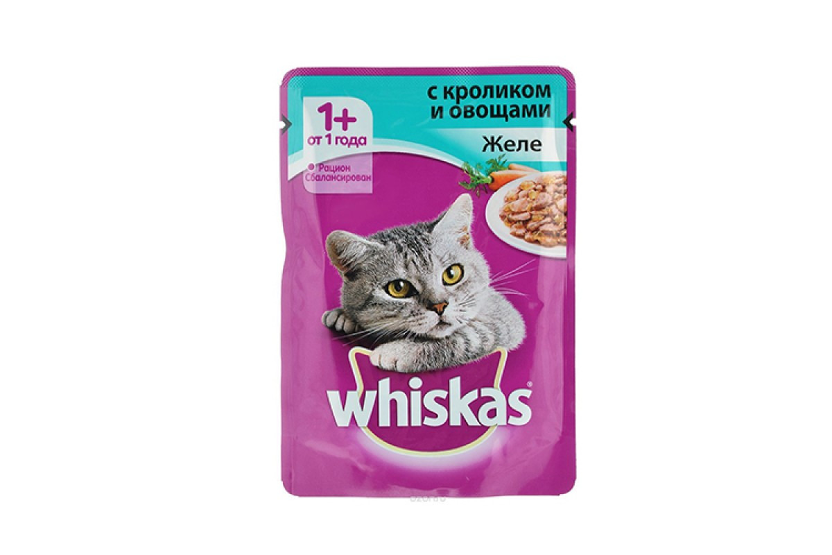 Влажный корм для кошек Вискас Желе Кролик с Овощами